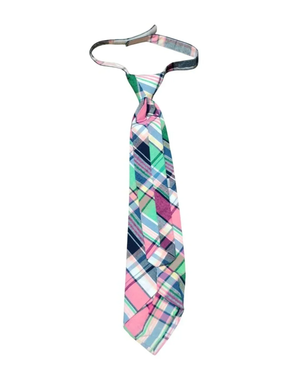 Gymboree Tie Toddler Kids Multicolor Madras Plaid Pre Tied Adjustable Preppy